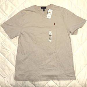 Youth XL Gray V-Neck Polo T-Shirt